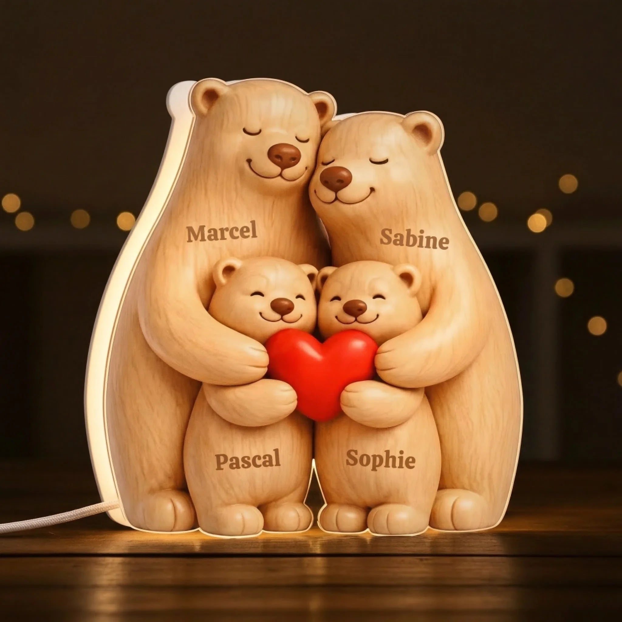 LED Leuchtbox Bärenfamilie