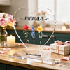 Blumen für Mama mit bis zu 10 Namen und Text Geschenk zum Muttertag - Personalisiertes Acrylglas