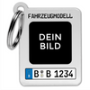 Bilnummerskylt med bild Mini - Personlig nyckelring
