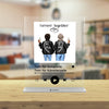 Bästa vänner - duo med drinkar - omslag till sångalbum - personligt akrylglas
