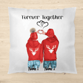 Winter couple / friends - Personalized cushion
