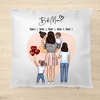 Family cushion (mother + 1-4 children) - Personalized cushion