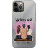 Mother & 2 Daughters Sitting - Personalized phone case