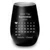 Personalized calendar date with heart and name - Personalized lantern