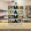 MAMA fotokollage (8 bilder med text) - personligt akrylglas