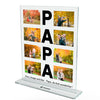 Collage photo PAPA (8 photos avec texte) - verre acrylique personnalisé