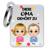 Deze oma/mama/papa/grootvader hoort bij... (1-6 kinderen) - Gepersonaliseerde sleutelhanger