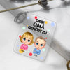 Deze oma/mama/papa/grootvader hoort bij... (1-6 kinderen) - Gepersonaliseerde sleutelhanger