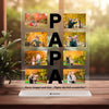 Collage photo PAPA (8 photos avec texte) - verre acrylique personnalisé
