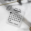 Personlig kalenderdato med hjerte og navn - Personlig nøglering