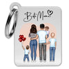 Family pendant (mother + father + 1-4 children) - Personalized key ring