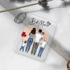 Family pendant (mother + father + 1-4 children) - Personalized key ring