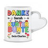 Danke für die kunterbunte Zeit (für Erzieherin, Kita, Tagesmutter, Abschied) - Personalisierte Tasse