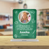 Eindelijk schoolkind bord met foto en naam voor school inschrijving cadeau - Gepersonaliseerd acrylglas