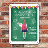 Finally school child sign with text and name for starting school gift - personalized door sign