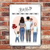 Famille + 1-4 enfants | Plaque de porte personnalisée