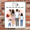 Famille + 1-4 enfants | Plaque de porte personnalisée