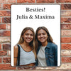 Fotogeschenk Beste Freundin Besties mit Foto und Wunschtext - Personalisiertes Türschild