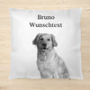 Pet portrait with your own photo and text - Personalized cushion