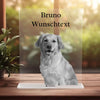 Pet portrait with your own photo and text - Personalized acrylic glass