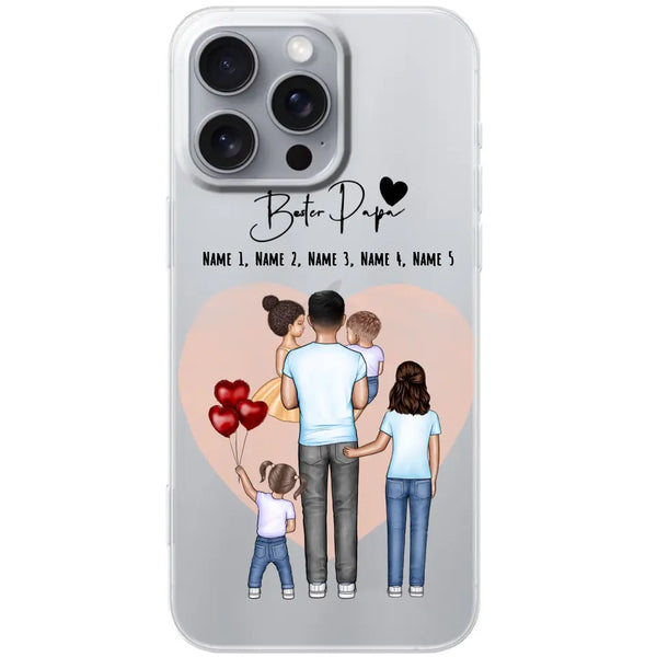 Familj (fader 1-4 Barn)-Personaliserad telefon fallet