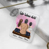 Mother & 2 Daughters Sitting - Personalized Keychain