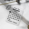 Personalized calendar date with heart and name - Personalized key ring