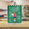 Eindelijk schoolkind bord met tekst en naam voor school inschrijving cadeau - Gepersonaliseerd acrylglas