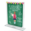 Eindelijk schoolkind bord met tekst en naam voor school inschrijving cadeau - Gepersonaliseerd acrylglas