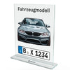 Auto Kennzeichen mit Fahrzeugbild Geschenk für Autoliebhaber - Personalisiertes Acrylglas