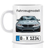 Plaque d'immatriculation automobile avec image de véhicule cadeau pour les passionnés d'automobile 2 - Tasse personnalisée