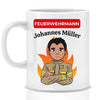 Feuerwehr Geschenk Tasse mit Name für Feuerwehrmänner und -frauen Beförderung - Personalisierte Tasse