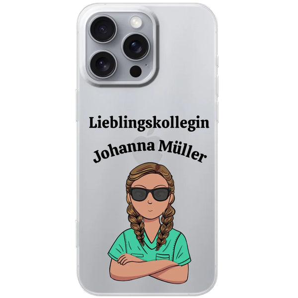 Etui na telefon z imieniem dla pielęgniarki / pielęgniarza / dentysty — prezent od skrzata / na emeryturę / przejście na rentę - spersonalizowane etui na telefon
