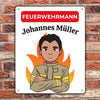 Feuerwehr Geschenk mit Name für Feuerwehrmänner und -frauen Beförderung - Personalisiertes Türschild