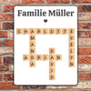 Familien Kreuzworträtsel-Puzzle Bild Geschenk - Personalisiertes Türschild