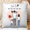 Family Pillow (Father + 1-4 Children) - Personalized Pillow