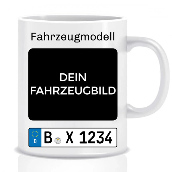 Car license plate with vehicle image gift for car enthusiasts - Personalized mug