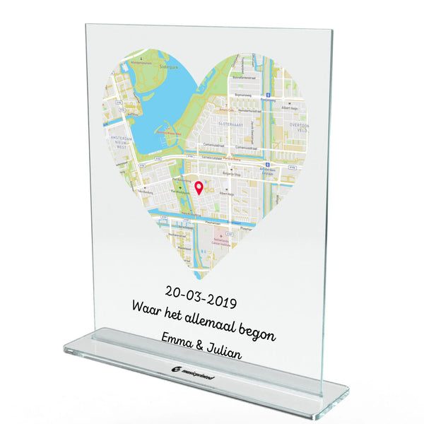 Gepersonaliseerde kaart met tekst op acrylglas - Waar het allemaal begon | Persoonlijk acrylbord - Gepersonaliseerd acrylglas
