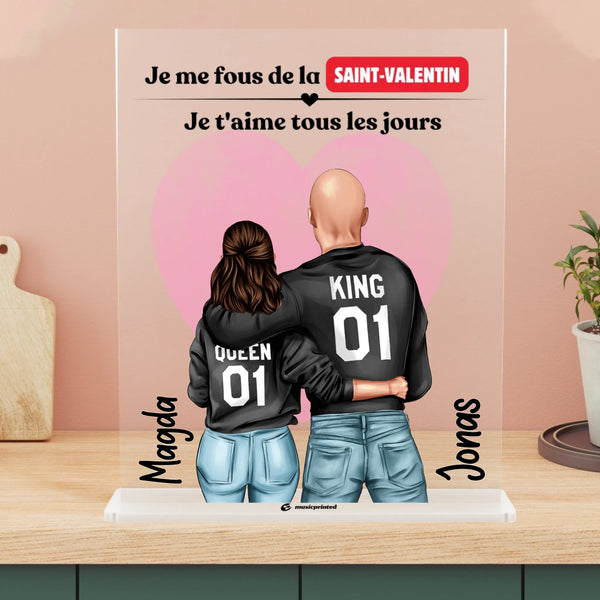 Couple (Queen & King) Valentine's Day - Personalized Acrylic Glass