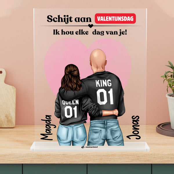 Conjunto de Alianças (Rainha & Rei) Dia dos Namorados - Acrílico Personalizável