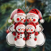 Schneemann-Familie mit 1-9 Personen - Personalisierter Baumschmuck