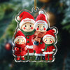 Familienmitglieder mit 1-9 Personen Geschenk - Personalisierter Baumschmuck