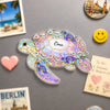 Mama/Oma Schildkröte mit Kinder/Enkel Schildkröten Geschenk zum Muttertag - Personalisierter Magnet