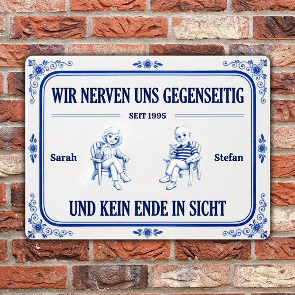 Wir Nerven Uns Gegenseitig Geschenk für Pärchen Garten - Personalisiertes Türschild