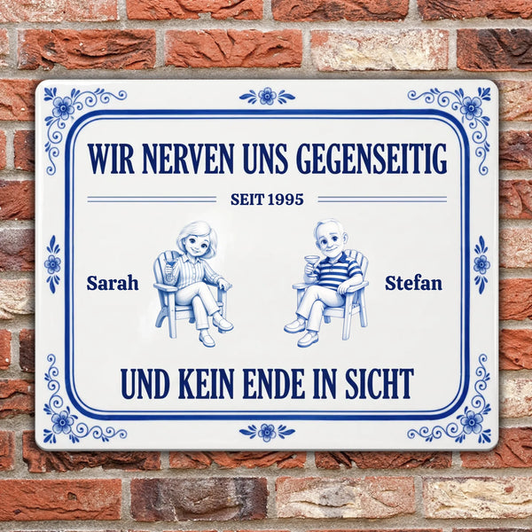 Wir Nerven Uns Gegenseitig Geschenk für Pärchen Garten - Personalisiertes Türschild