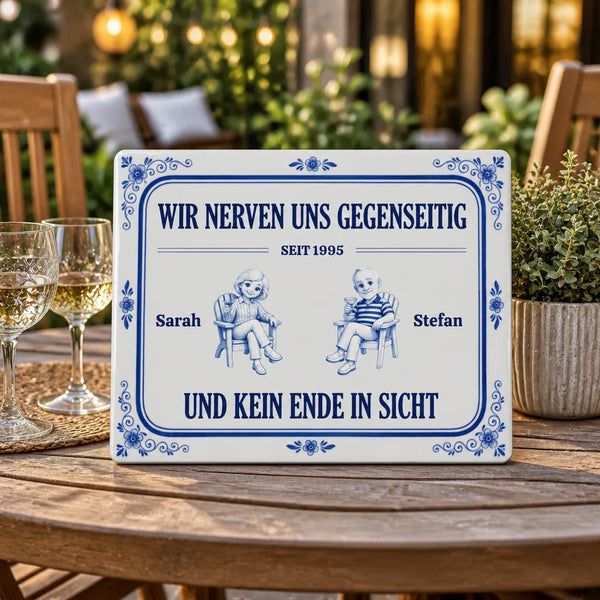 Wir Nerven Uns Gegenseitig Geschenk für Pärchen Garten - Personalisiertes Türschild