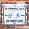 Wir Nerven Uns Gegenseitig Geschenk für Pärchen Garten - Personalisiertes Türschild