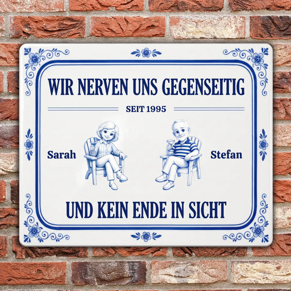 Wir Nerven Uns Gegenseitig Geschenk für Pärchen Garten - Personalisiertes Türschild
