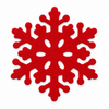 4er-Set Filz-Untersetzer „Schneeflocke“ rot, 10 x 10 cm Aufsteller