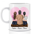 Mutter & 2 Töchter Sitzend - Personalisierte Tasse